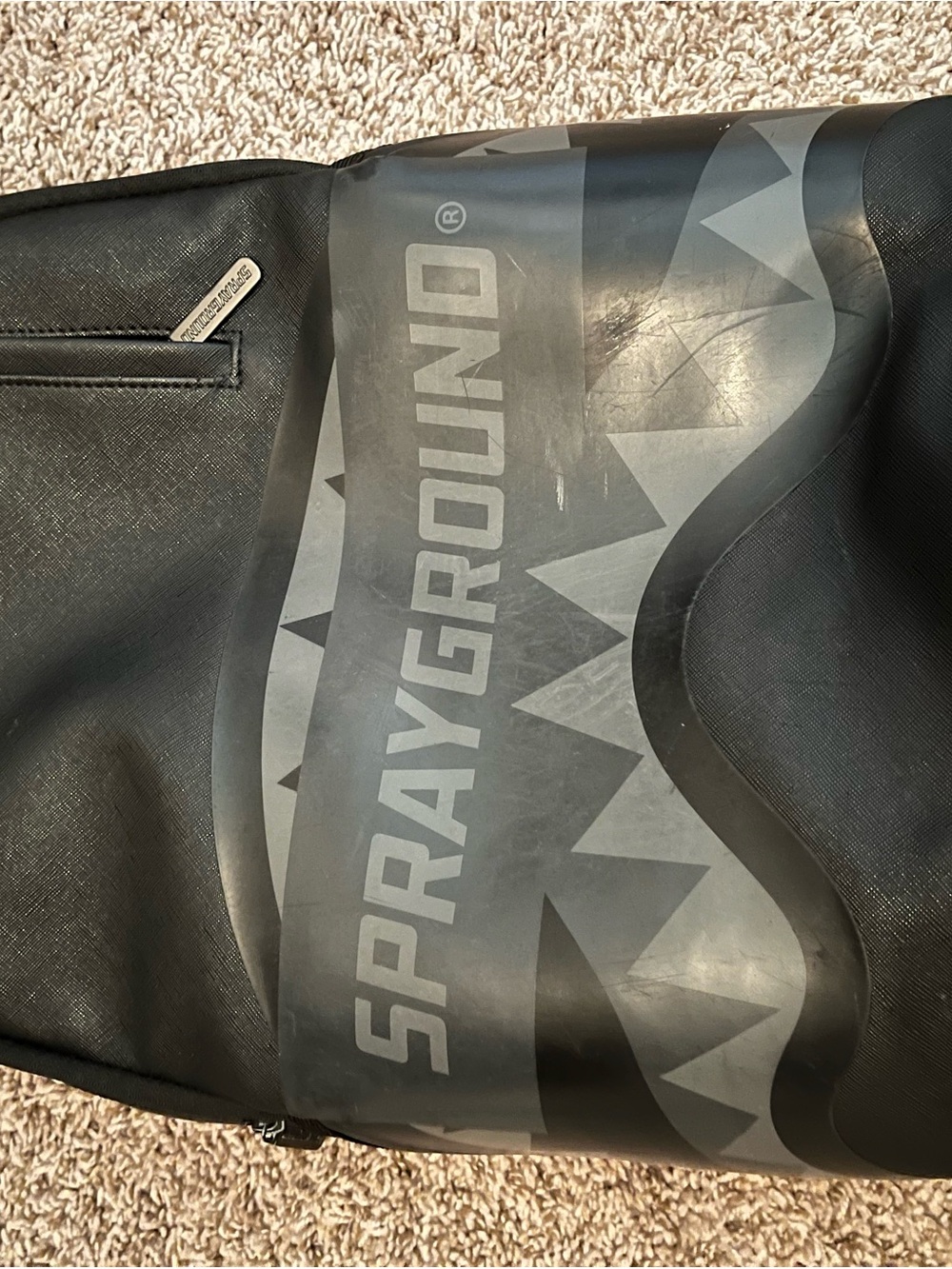 Sprayground Black and Gray Men's Backpack with Graphic Logo